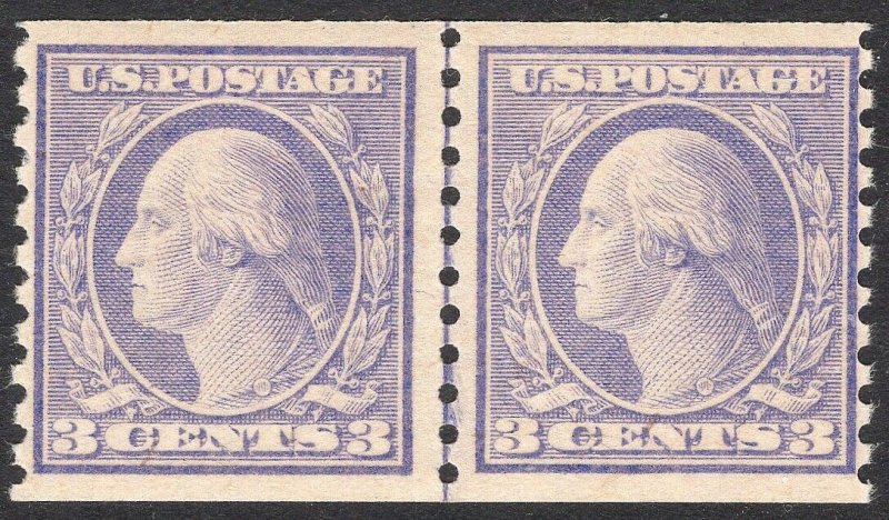 #493 F-VF LH OG TYPE I 3¢ Washington COIL LINE PAIR GEM (REM #493 lp-3)