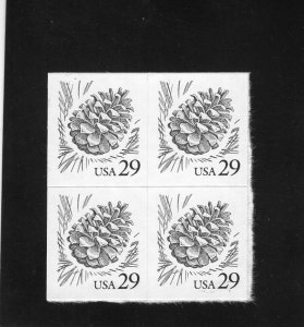 2491 Pine Cone, MNH blk/4 booklet stamp