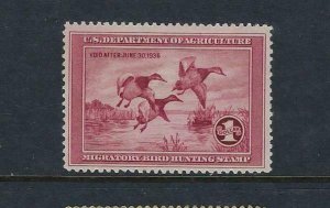 US #RW2- 1935 HUNTING PERMIT (DUCK STAMP) MINT NEVER HINGED