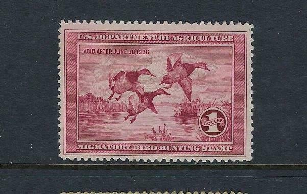 US #RW2- 1935 HUNTING PERMIT (DUCK STAMP) MINT NEVER HINGED