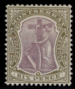 MONTSERRAT EDVII SG29, 6d dull purple & olive, M MINT. Cat £15.