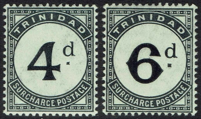 TRINIDAD 1905 POSTAGE DUE 4D AND 6D WMK MULTI CROWN CA