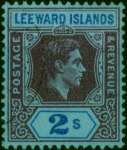 Leeward Islands 1947 2s Deep Purple & Blue-Blue SG111ab Fine Used