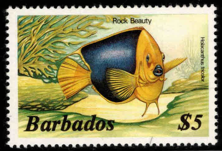 Barbados Scott 658 MNH** Rock Beauty Fish stamp
