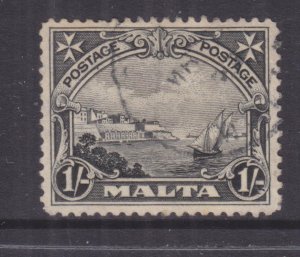 MALTA, 1926 Valletta Harbour 1s. Black, used.