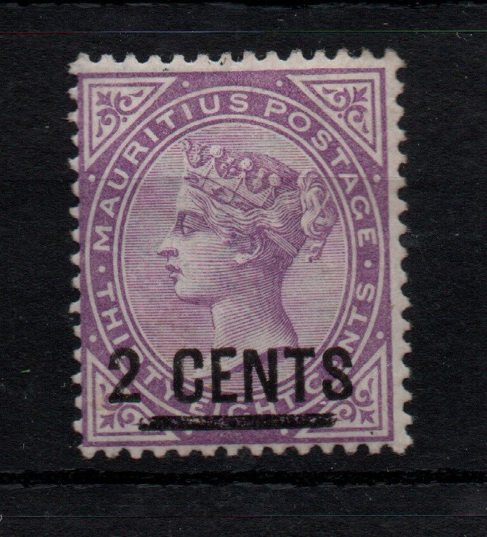 Mauritius 1886 2c on 38c brt purple SG116 mint MH WS40573