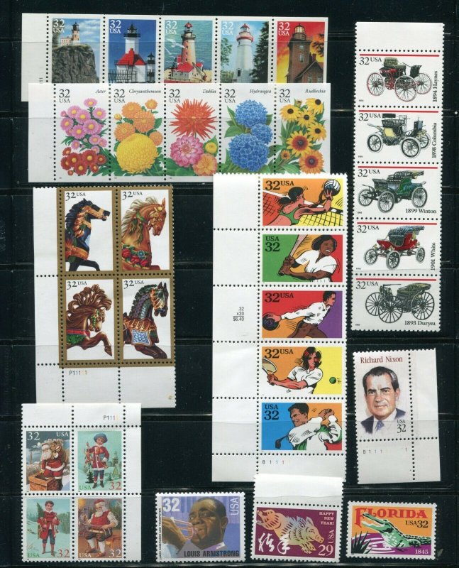 US 1995 Commemorative Year Set Stamps From Year Book WITH Mounts