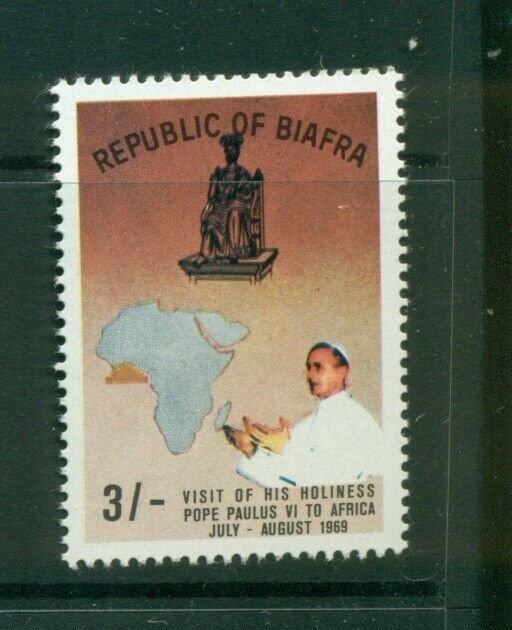 Biafra  #30a (1969 Visit of the Pope 3/ high value in brown) VFMNH CV $75.00