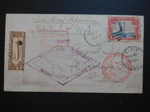 1930 Elgin IL USA Graf Zeppelin LZ 127 Europe Flight Cover To Germany Sc#C14