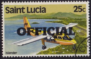 St. Lucia - 1983 - Scott #O5 - used - Airplane - overprint