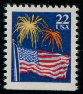 2276 US 22c Flag and Fireworks, MNH bklt sgl