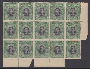 Ecuador 1901 2c Green & Black Marginal Block x 15 MNH. Scott 146