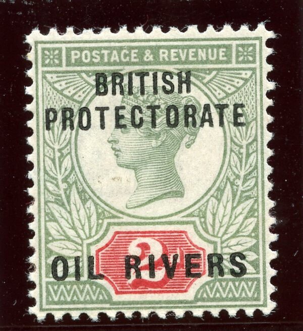 Niger Coast 1892 QV 2d green & carmine MLH. SG 3. Sc 3.
