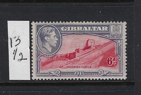 GIBRALTAR SCOTT #113B 1938-49 GEORGE VI- 6D (VIOLET/ROSE)-PERF 13 1/2- MINT LH