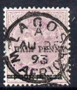 Lagos 1893 surcharged 1/2d on 4d with surcharge doubled w...