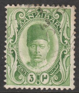 Zanzibar Scott 100 - SG226, 1908 Sultan 3c used