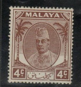 MALAYA Kelantan Scott 53 MH* Sultan Ibrahim stamp