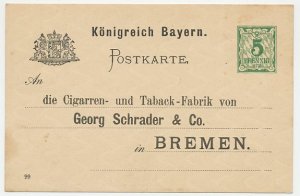 Postal stationery Bayern - Privately printed Order card - Cigar - Tobacco