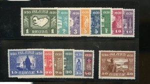 ICELAND SCOTT #152/66  MINT NEVER HINGED--SCOTT $800.00