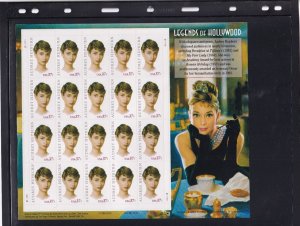 Scott #3786 Audrey Hepburn Sheet of 20 Stamps MNH in Album Page