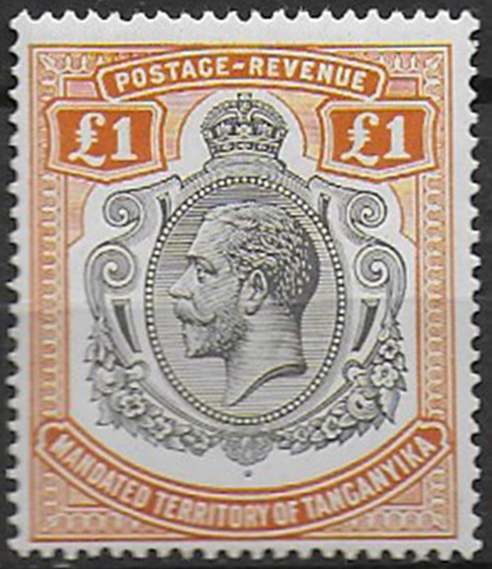 1927 Tanganyika Giorgio V 1£ MNH SG n. 107