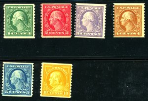 U.S. #490-1, 494-97 MINT OG NH/LH