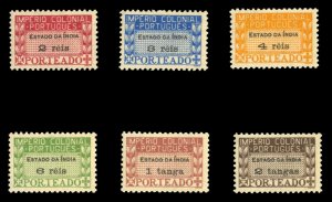 Portuguese Colonies, Portuguese India #J37-42 Cat$48, 1945 Postage Dues, comp...