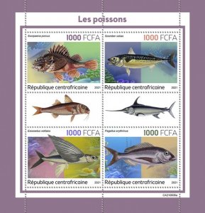 C A R - 2021 - Fishes - Perf 4v Sheet - Mint Never Hinged