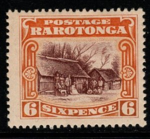 COOK ISLANDS SG74 1920 6d BROWN & YELLOW-ORANGE NO WMK MTD MINT