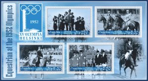 Stamps. Olympic Games 1952 Equestrian 2021 year 1+1 sheets perf Namibia