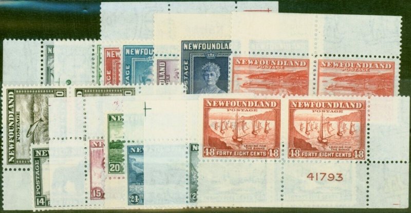 Newfoundland 1941-44 Set of 14 SG276-289 V.F MNH Pairs