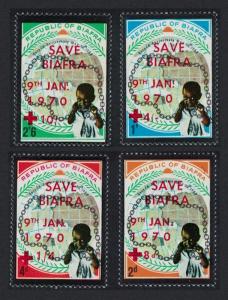 Biafra Second Independence with overprint 'SAVE BIAFRA' Red Cross 4v