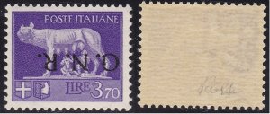 1944 Italian Social Republic, n . 484a Lire 3.70 overprint upside down signed