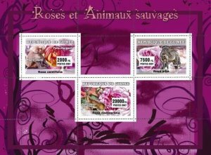 Guinea 2007 MNH-Roses/Animaux Sauvages/Wild Animals.Mi 4668-4670