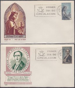 SPAIN Sc # 1292-5. SET of 4 DIFF FDC - FOUR CATHOLIC RELIGIOUS LEADERS & RULERS