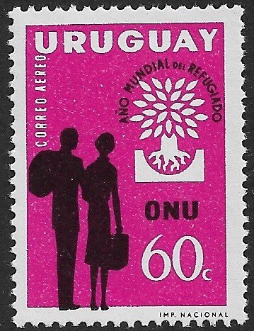 URUGUAY 1960 WORLD REFUGEE YEAR Airmail Scott C207 MNH