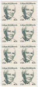 Scott #1868 Lillian M. Gilbreth Block of 8 Stamps - MNH