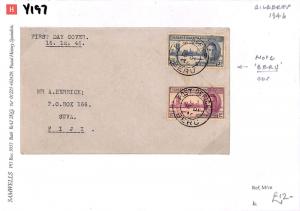 Y197 Gilbert & Ellice Islands 1946 *BERU* Fiji CDS Cover {samwells-covers}PTS