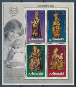 [116548] Aitutaki 1982 Christmas Royalty Birth Prince William Souv. Sheet MNH