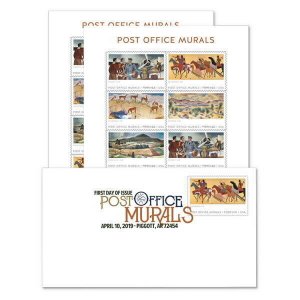 2019 US Stamp - Post Office Murals - DCP Keepsake- Scott# 5372-5376 (PO Seal)