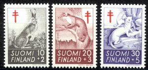 Finland Sc# B163-B165 MH 1962 Prevention of Tuberculosis