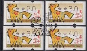 Macau 2014 Lunar New Year of the Horse Frama Labels Set of 4 Fine Used