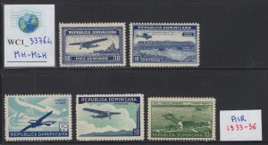 WC1_33764 DOMINICAN REPUBLIC. Nice lot of 1933-36 air stamps. MH-MLH