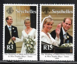 Seychelles #809-10 ~ Cplt Set of 2 ~ Royal Wedding ~ Unused, HM  (1999)