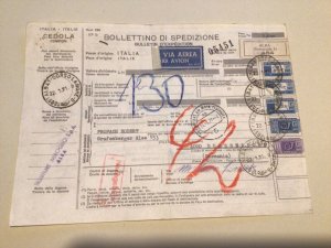 italy packet parcel post stamps receipt card   A9498