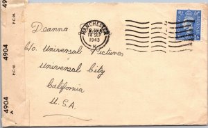 England 1943 - Censor Cover - Flag Cancel - Manchester - J1750