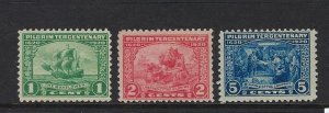 US #548-550 - 1920 PILGRIM TERCENTENARY ISSUE MINT TOP VALUE LH-OTHERS NH