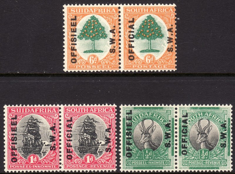 1929 South West Africa SWA official set Sc# O9 / O11 MNH CV: $8.00