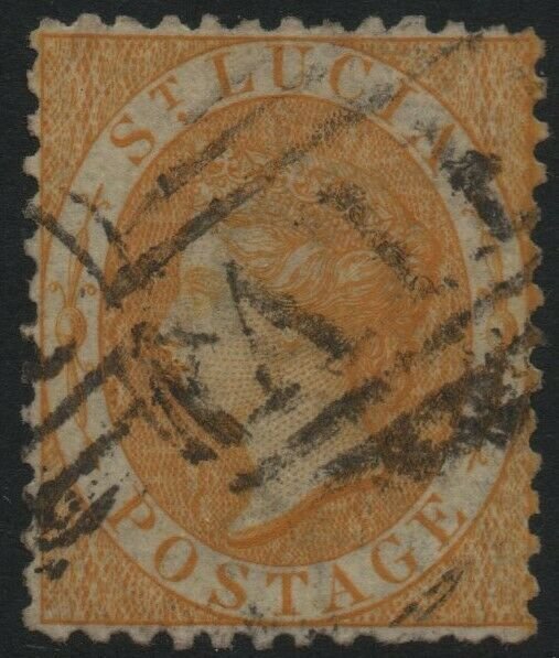 ST LUCIA-1864-76 4d Yellow Sg 12 GOOD USED V40015