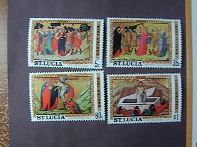 ST. LUCIA # 351-354a-MINT NEVER/HINGED---COMPLETE SET + SOUVENIR SHEET---1974